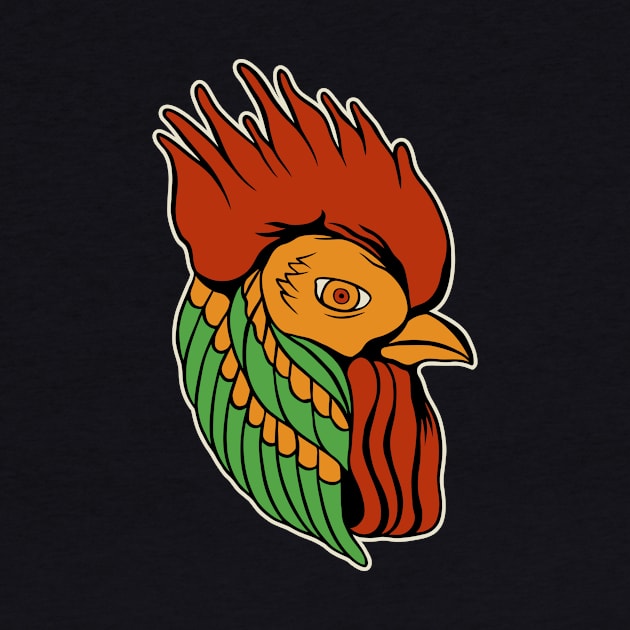 Rooster Flash Tattoo by growingartwork